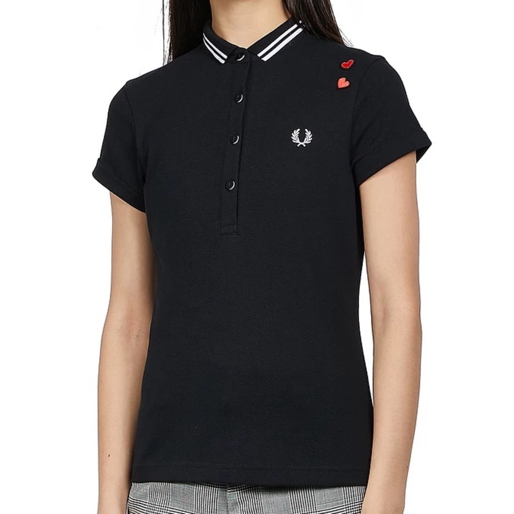 NWT Fred Perry x Amy Winehouse Black and White Polo shirt.
